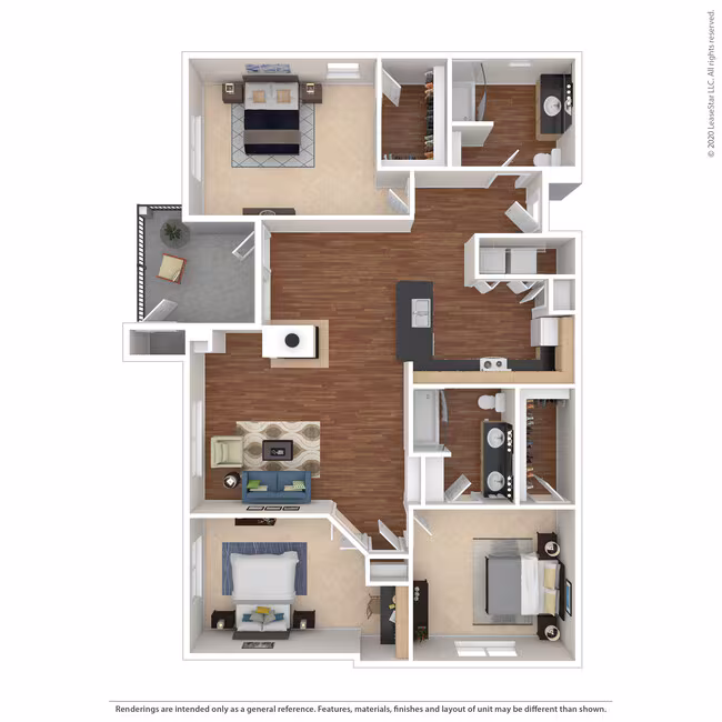 3 Bed 2 Bath 1488 SqFt (1390 Net) 2531 floor plan